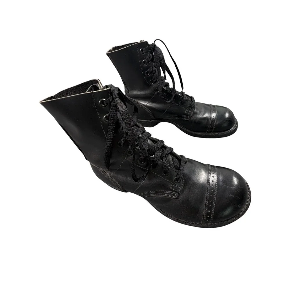 Corcoran 1500  Men's Jumper Boots Black Leather Military Cap Toe Lace Up 7.5 D